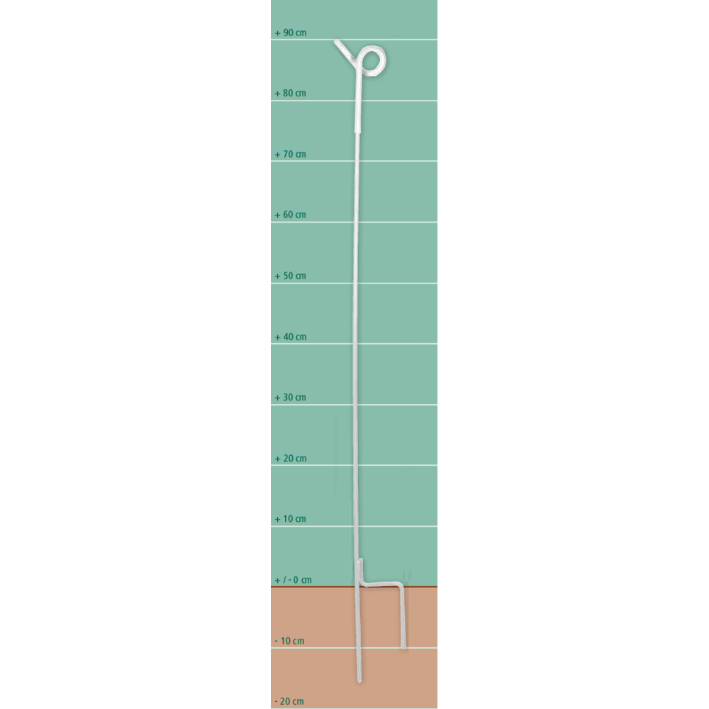 AKO Metalen paal met ogen 105 cm, wit (10 stuks)